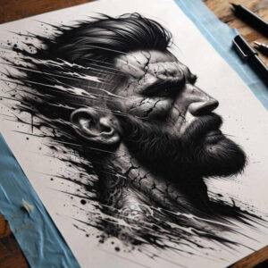 face-with-light-effects – tattoo design ideas free ai generated – realism-reflective-light – for-foot – Gallery: faces-inkby-ai