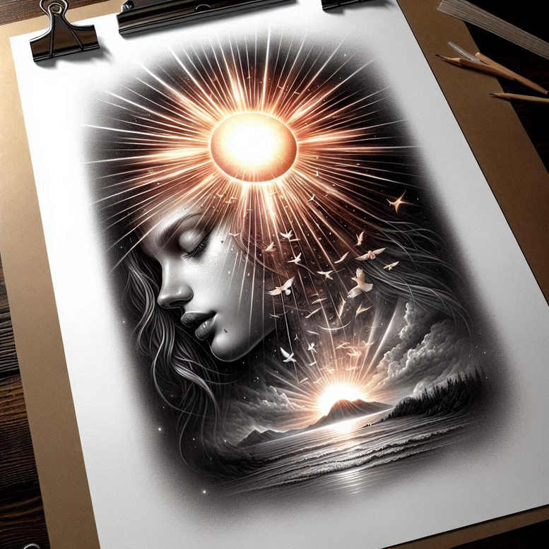 face-with-lips – tattoo design ideas free ai generated – realism-natural-blush – for-upper-chest – Gallery: faces-inkby-ai