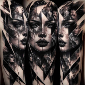 face-with-lips – tattoo design ideas free ai generated – realism-natural-color-palette – for-toe – Gallery: faces-inkby-ai