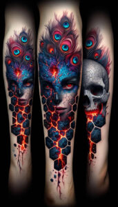 face-with-lips – tattoo design ideas free ai generated – realism-visual-accuracy – for-outer-arm – Gallery: faces-inkby-ai