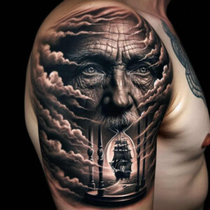 faces – tattoo design ideas free ai generated – realism-natural-blush – for-lower-leg – Gallery: faces-inkby-ai