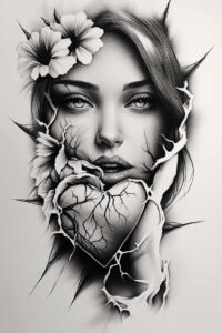 faces – tattoo design ideas free ai generated – realism-soft-contrast – for-elbow – Gallery: faces-inkby-ai