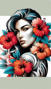 faces – tattoo design ideas free ai generated – surrealism-chromatic-aberration – for-inner-arm – Gallery: faces-inkby-ai
