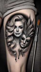 female-face – tattoo design ideas free ai generated – realism-illusion-of-depth – for-side – Gallery: faces-inkby-ai
