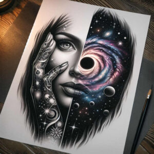 for-women – tattoo design ideas free ai generated – surrealism-morphic – for-stomach – Gallery: faces-inkby-ai