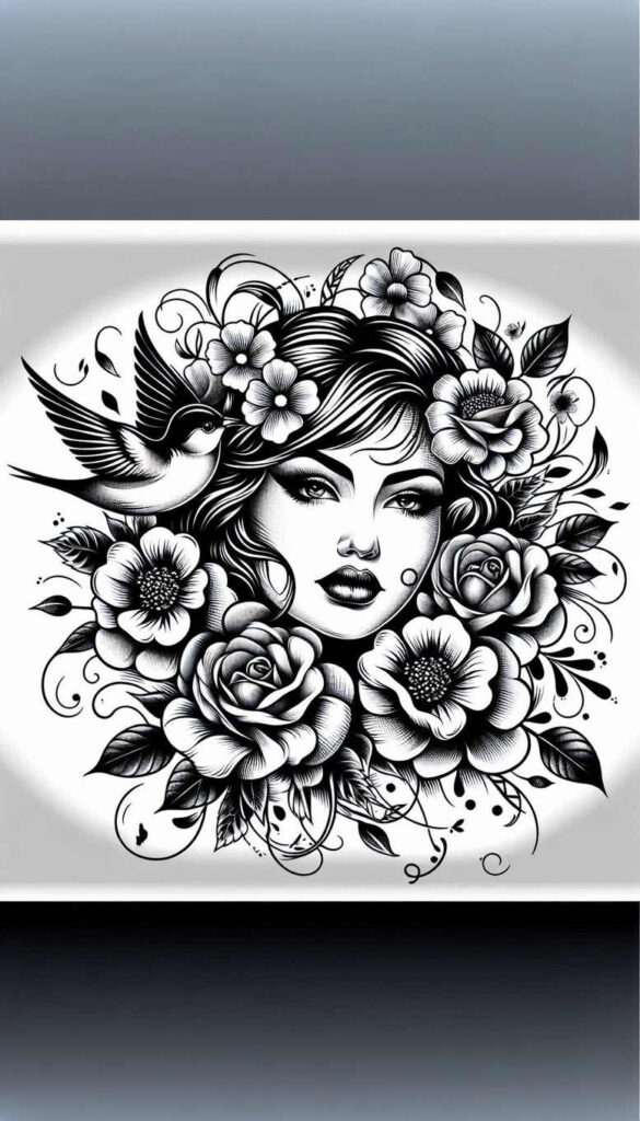 for-women – tattoo design ideas free ai generated – surrealism-morphic-transformation – for-ribs – Gallery: faces-inkby-ai