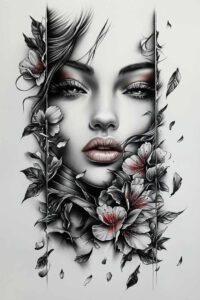for-women – tattoo design ideas free ai generated – surrealism-psychedelic – for-toe – Gallery: faces-inkby-ai