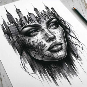 frontal-face – tattoo design ideas free ai generated – realism-realistic-movement – for-sternum – Gallery: faces-inkby-ai