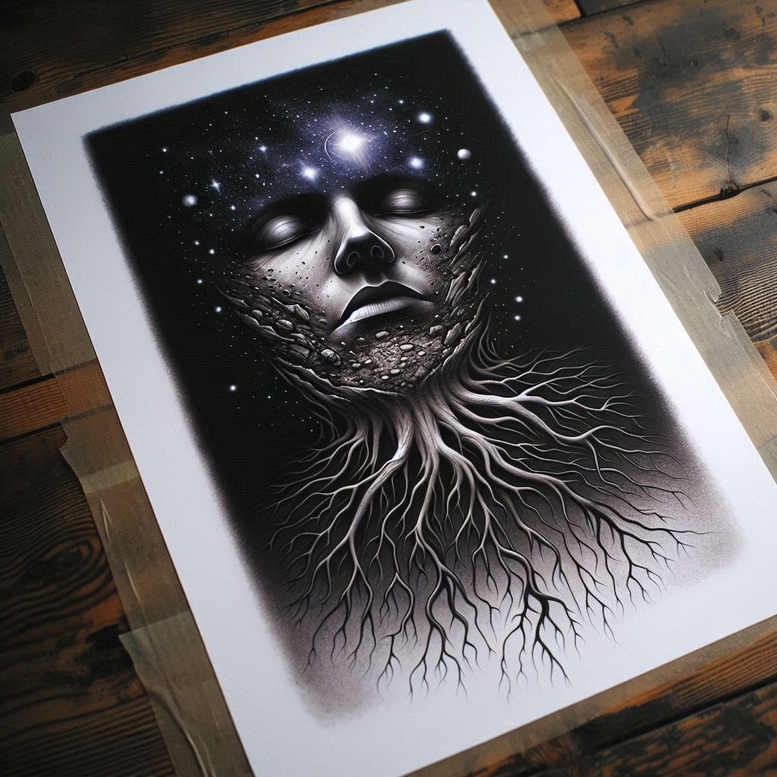 frontal-face – tattoo design ideas free ai generated – realism-visual-truth – for-shoulder-blade – Gallery: faces-inkby-ai