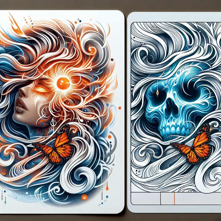 frontal-face – tattoo design ideas free ai generated – surrealism-surreal-lighting – for-triceps – Gallery: faces-inkby-ai