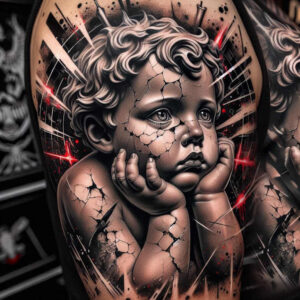 geometric-face – tattoo design ideas free ai generated – neotraditional-classic-motifs – for-knee – Gallery: faces-inkby-ai