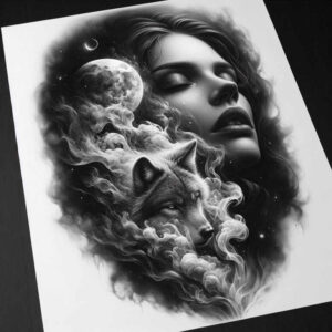 geometric-face – tattoo design ideas free ai generated – realism-natural-look – for-arm – Gallery: faces-inkby-ai