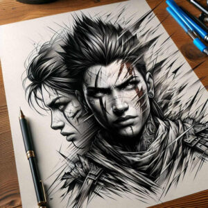 geometric-face – tattoo design ideas free ai generated – realism-realistic-movement – for-heel – Gallery: faces-inkby-ai