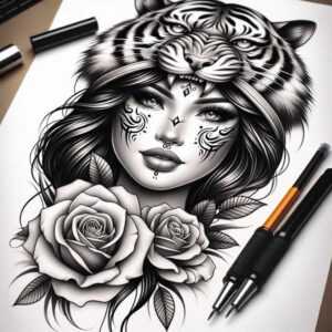illuminated-face – tattoo design ideas free ai generated – surrealism-mysterious – for-back-shoulder – Gallery: faces-inkby-ai