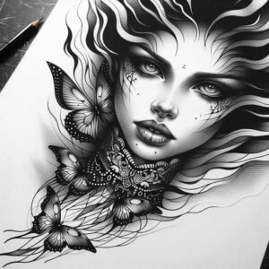 male-face – tattoo design ideas free ai generated – neotraditional-sharp-edges – for-calf – Gallery: faces-inkby-ai