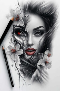 male-face – tattoo design ideas free ai generated – realism-photo-ink – for-collarbone – Gallery: faces-inkby-ai