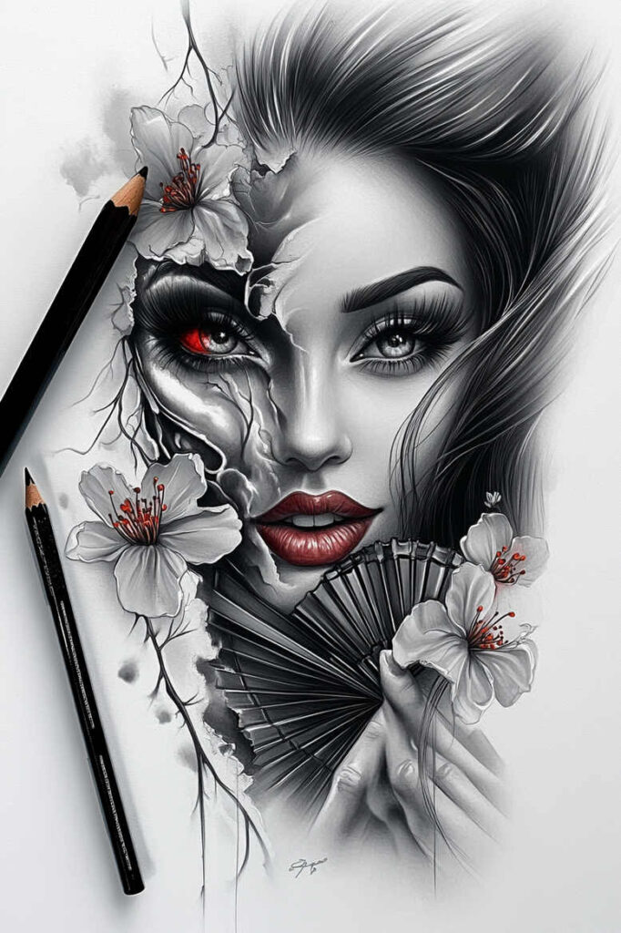 male-face – tattoo design ideas free ai generated – realism-photo-ink – for-collarbone – Gallery: faces-inkby-ai