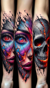 mimicking-face – tattoo design ideas free ai generated – neotraditional-refined-lines – for-wrist – Gallery: faces-inkby-ai