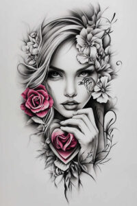 mimicking-face – tattoo design ideas free ai generated – realism-dynamic-shadows – for-upper-shoulder – Gallery: faces-inkby-ai