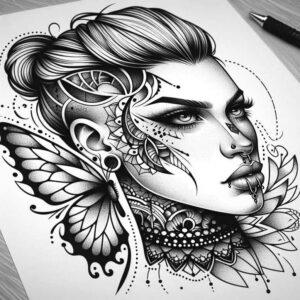 mimicking-face – tattoo design ideas free ai generated – realism-reflection-effect – for-wrist – Gallery: faces-inkby-ai