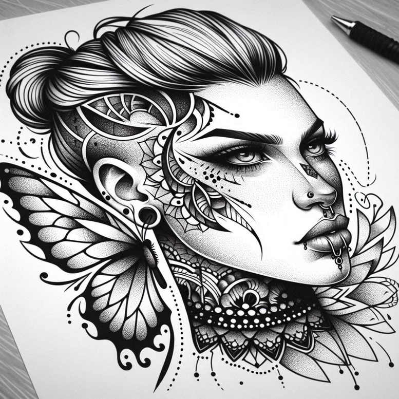 mimicking-face – tattoo design ideas free ai generated – realism-reflection-effect – for-wrist – Gallery: faces-inkby-ai