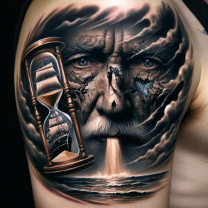minimalist-face – tattoo design ideas free ai generated – neotraditional-classic-motifs – for-outer-arm – Gallery: faces-inkby-ai