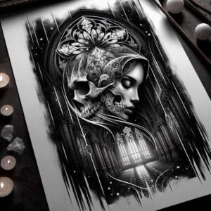 minimalist-face – tattoo design ideas free ai generated – neotraditional-solid-fill – for-nape – Gallery: faces-inkby-ai