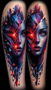 minimalist-face – tattoo design ideas free ai generated – neotraditional-structured-design – for-lower-back – Gallery: faces-inkby-ai