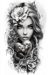 minimalist-face – tattoo design ideas free ai generated – realism-natural-contours – for-foot – Gallery: faces-inkby-ai