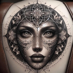 monochrome-face – tattoo design ideas free ai generated – realism-visual-truth – for-inner-arm – Gallery: faces-inkby-ai