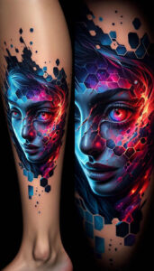monochrome-face – tattoo design ideas free ai generated – surrealism-fluid-forms – for-inner-arm – Gallery: faces-inkby-ai