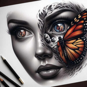 moving-face – tattoo design ideas free ai generated – neotraditional-layered-shading – for-triceps – Gallery: faces-inkby-ai