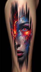 moving-face – tattoo design ideas free ai generated – realism-color-precision – for-lower-back – Gallery: faces-inkby-ai