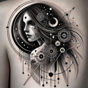 mystical-face – tattoo design ideas free ai generated – neotraditional-classic-shading – for-triceps – Gallery: faces-inkby-ai