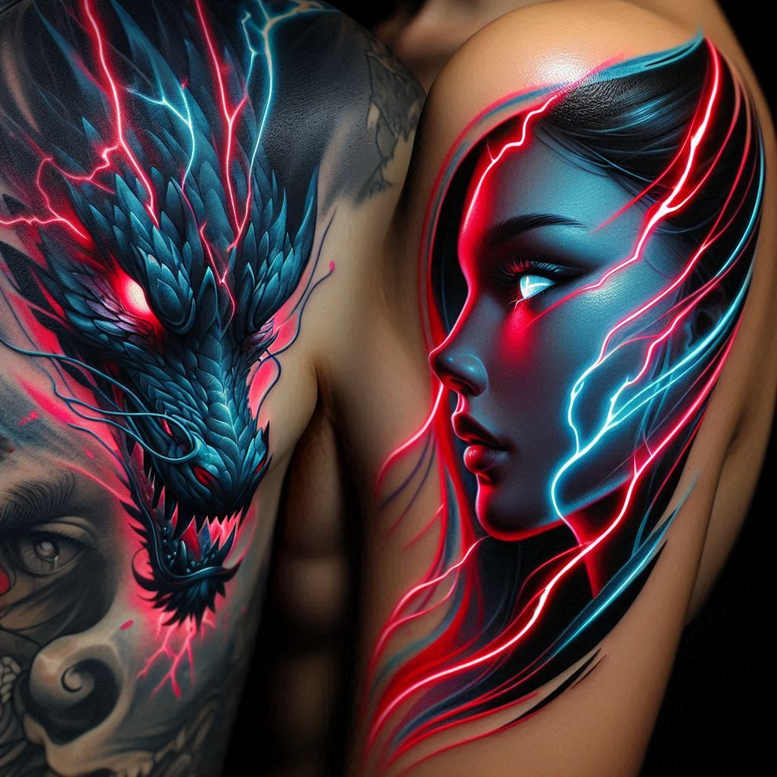mystical-face – tattoo design ideas free ai generated – realism-moist-gloss – for-temple – Gallery: faces-inkby-ai
