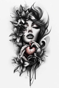 mystical-face – tattoo design ideas free ai generated – surrealism-esoteric-symbolism – for-ribs – Gallery: faces-inkby-ai