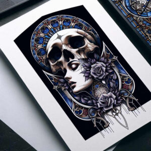 mystical-face – tattoo design ideas free ai generated – surrealism-vibrant-contrasts – for-palm – Gallery: faces-inkby-ai