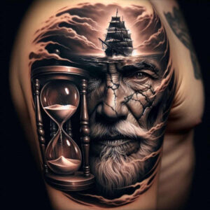 portrait – tattoo design ideas free ai generated – neotraditional-classic-shading – for-scapula – Gallery: faces-inkby-ai
