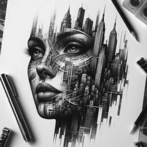 portrait – tattoo design ideas free ai generated – realism-light-reflections – for-upper-thigh – Gallery: faces-inkby-ai