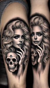 profile-face – tattoo design ideas free ai generated – realism-real-ink-flow – for-ankle – Gallery: faces-inkby-ai