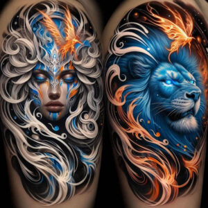 profile-face – tattoo design ideas free ai generated – realism-realistic-color – for-stomach – Gallery: faces-inkby-ai
