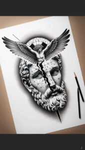 profile-face – tattoo design ideas free ai generated – surrealism-unconscious-imagery – for-hip – Gallery: faces-inkby-ai