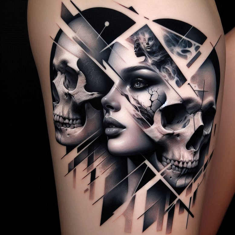 realistic-face – tattoo design ideas free ai generated – neotraditional-refined-color-palette – for-arm – Gallery: faces-inkby-ai