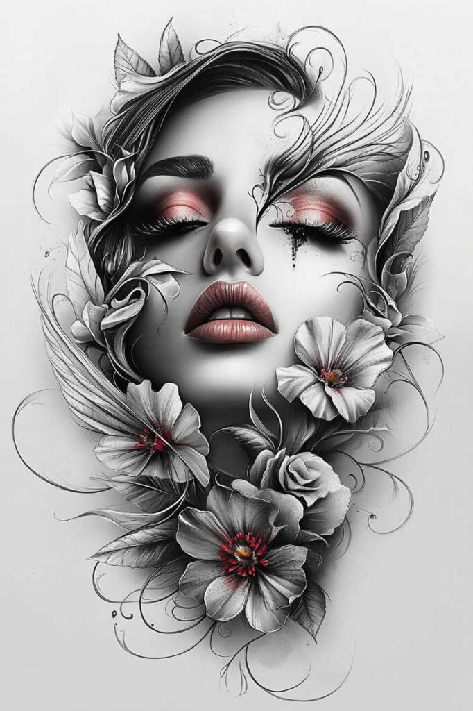 realistic-face – tattoo design ideas free ai generated – realism-blended-gradients – for-wrist – Gallery: faces-inkby-ai