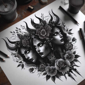 realistic-face – tattoo design ideas free ai generated – realism-realistic-structure – for-behind-ear – Gallery: faces-inkby-ai