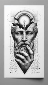 realistic-visage – tattoo design ideas free ai generated – surrealism-fluid-forms – for-shin – Gallery: faces-inkby-ai