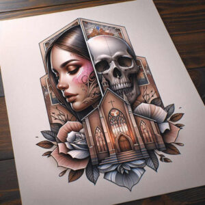 realistic-visage – tattoo design ideas free ai generated – surrealism-fragmentation – for-toe – Gallery: faces-inkby-ai
