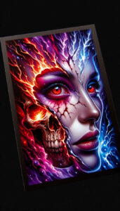 shaded-face – tattoo design ideas free ai generated – neotraditional-contoured-forms – for-abdomen – Gallery: faces-inkby-ai