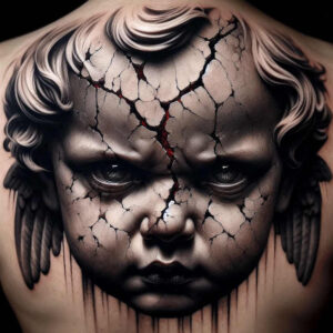 shadow-face – tattoo design ideas free ai generated – surrealism-abstract – for-biceps – Gallery: faces-inkby-ai