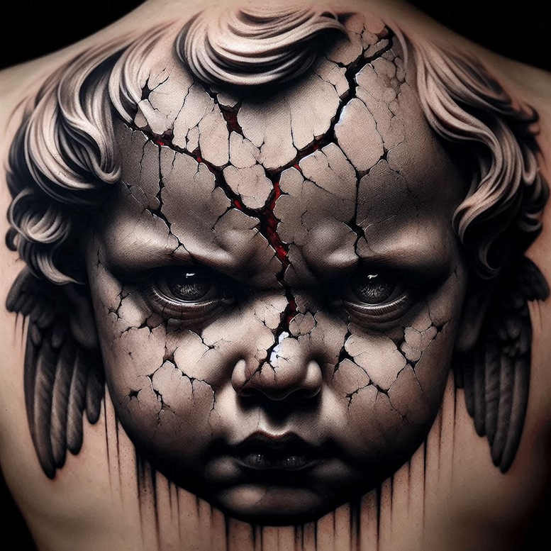 shadow-face – tattoo design ideas free ai generated – surrealism-abstract – for-biceps – Gallery: faces-inkby-ai